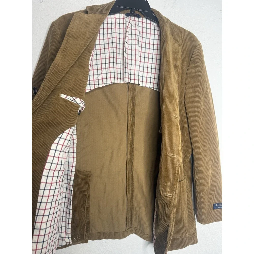 Brooks Brothers Traditional Fit Corduroy Brown Blazer Size 42R Preppy Quiet Lux